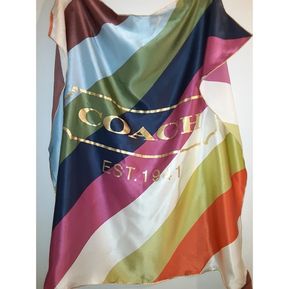COACH silk scarf for women Legacy Vintage square 27"x27" - Picture 1 of 5
